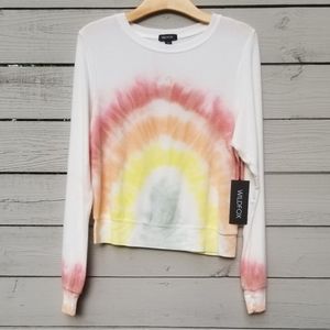 NWT Wildfox Rainbow Tie Dye Pullover